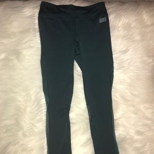 Teal workout leggings with mesh